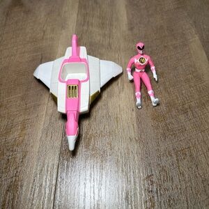 1995 Vintage Pink Power Ranger Saban Ninjazord Crane Jet Plane & Action Figure‎
